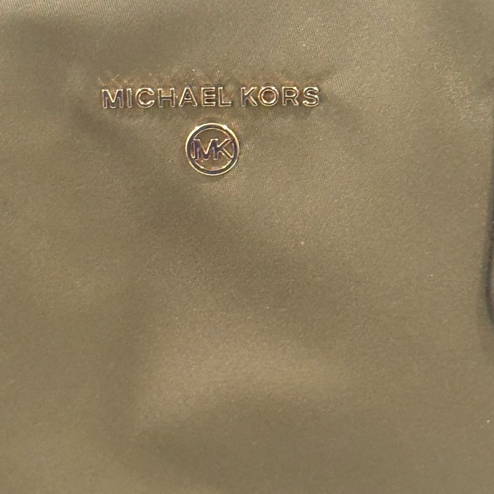 NEW Michael Kors Olive Nylon Eva Tote with Leather Trim ~ 14” L x 4.5” W x 10” H - Picture 4 of 11